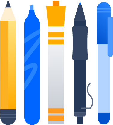 ペンと鉛筆のイラスト